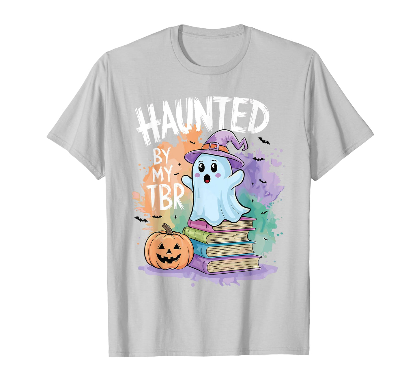 Haunted By My TBR Funny Book Lovers Ghost Halloween Bookworm T-Shirt