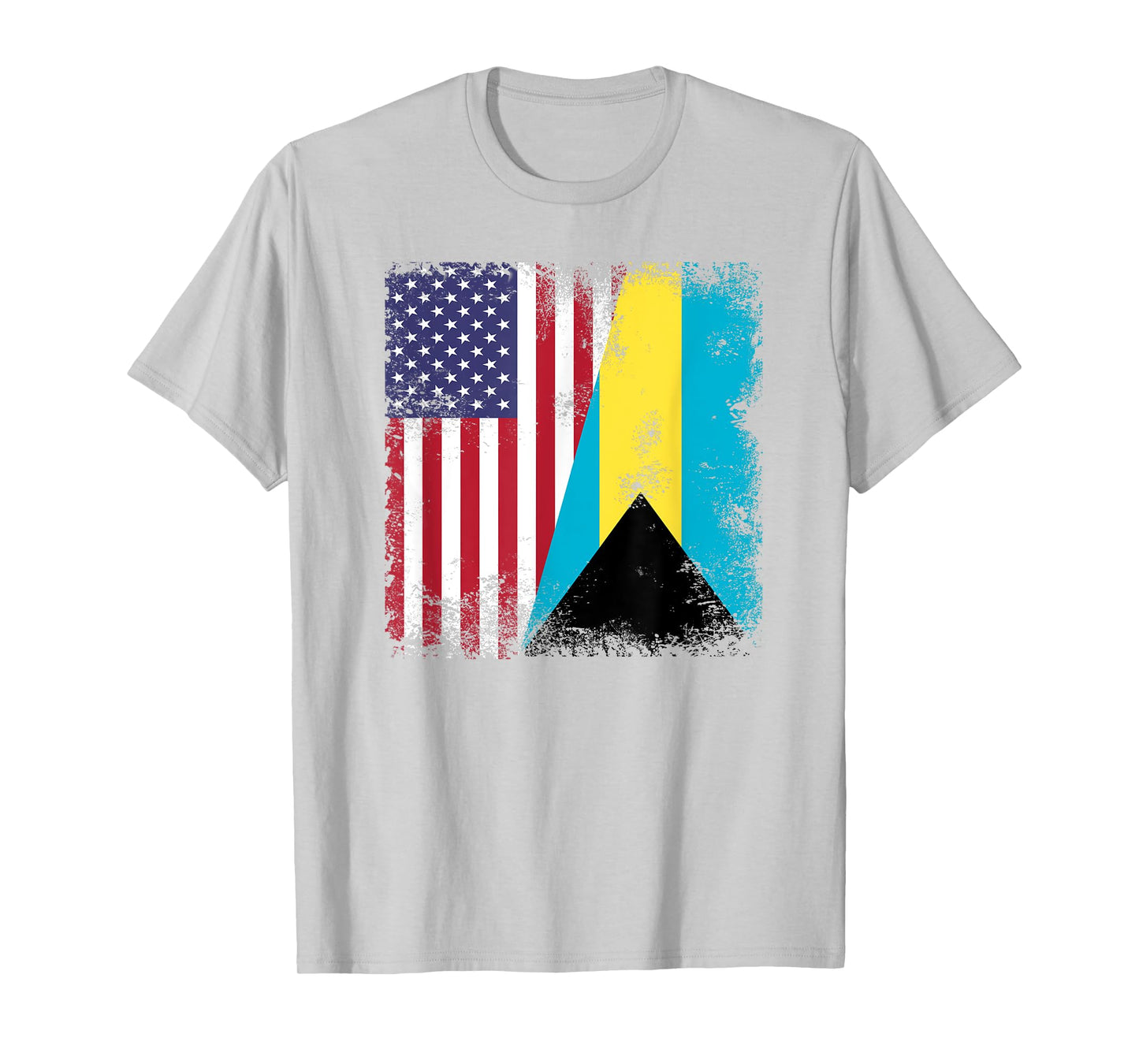 Half Bahamian Flag T-Shirt | Vintage Bahamas USA Gift T-Shirt