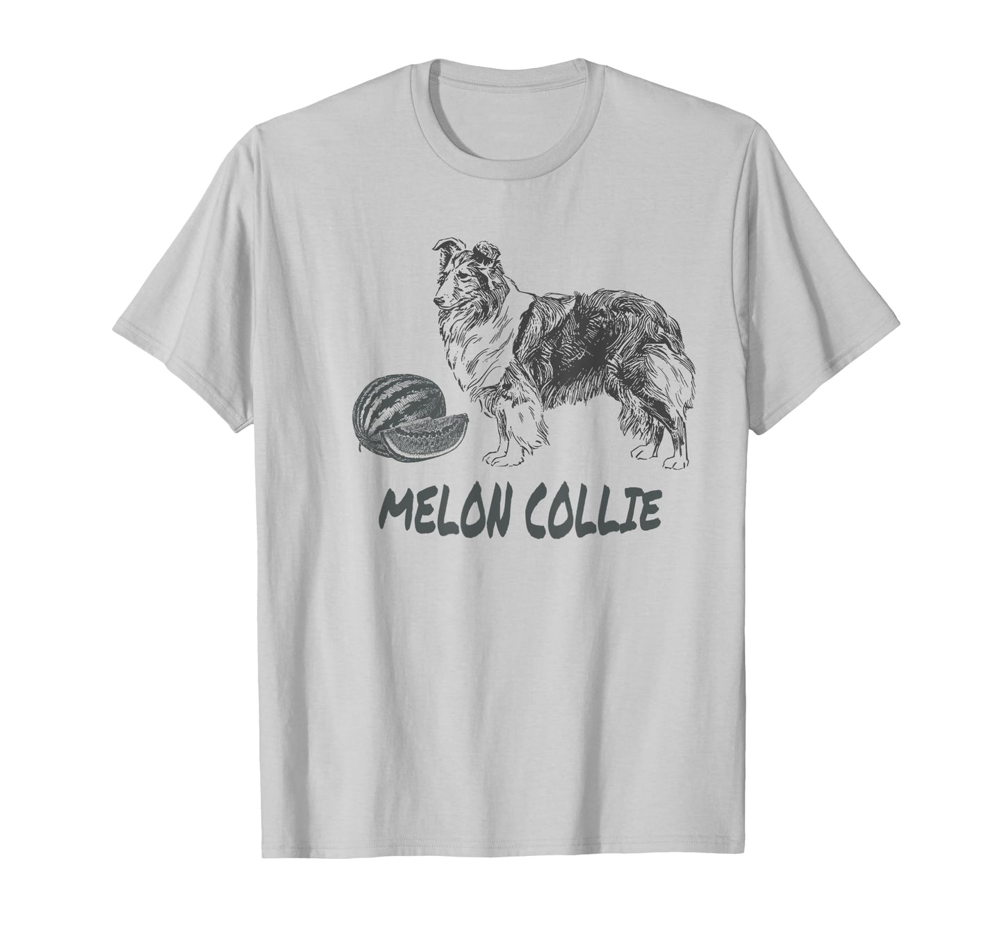 Funny MELLON COLLIE Dog Pun Illustration Tee Gift Idea T-Shirt for Men Women Kids