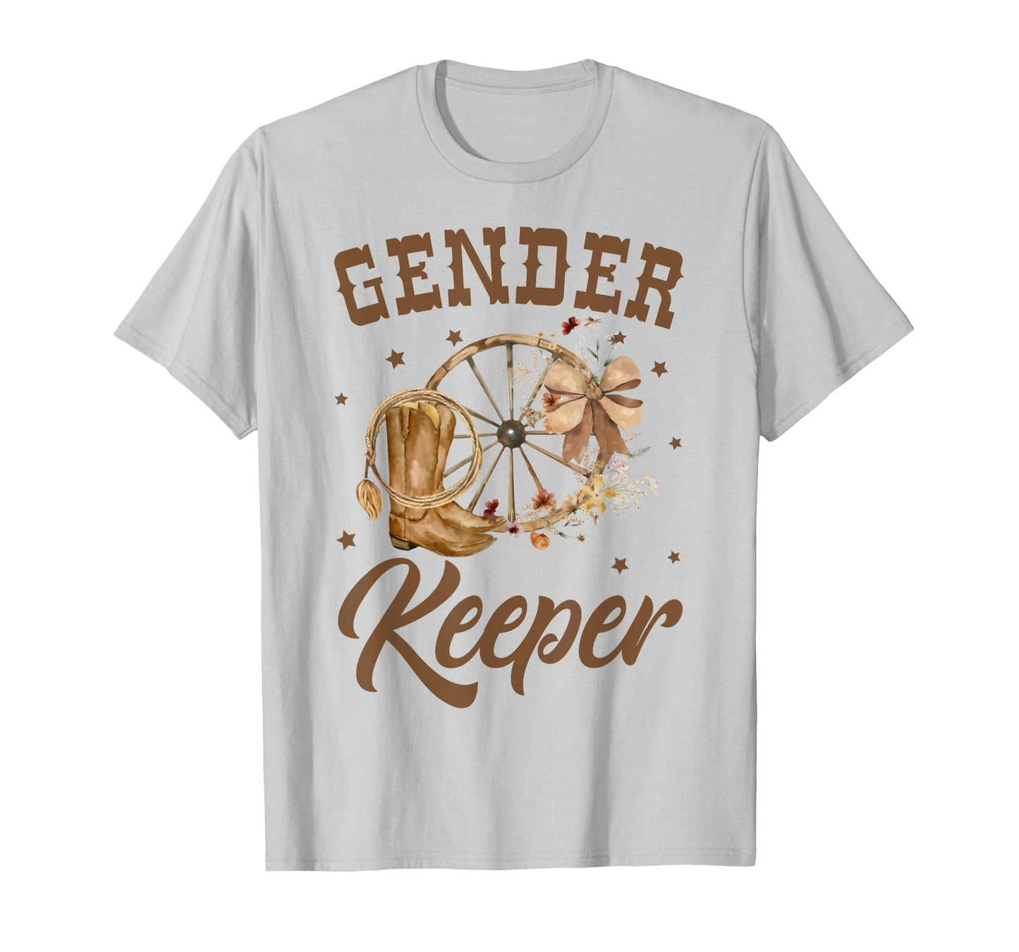 Boots or Bows Gender Reveal Decorations Keeper of the Gender T-Shirt