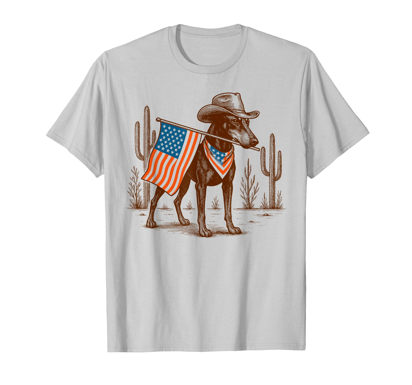4th Of July Doberman Lover Western Desert Vibes Freedom T-Shirt