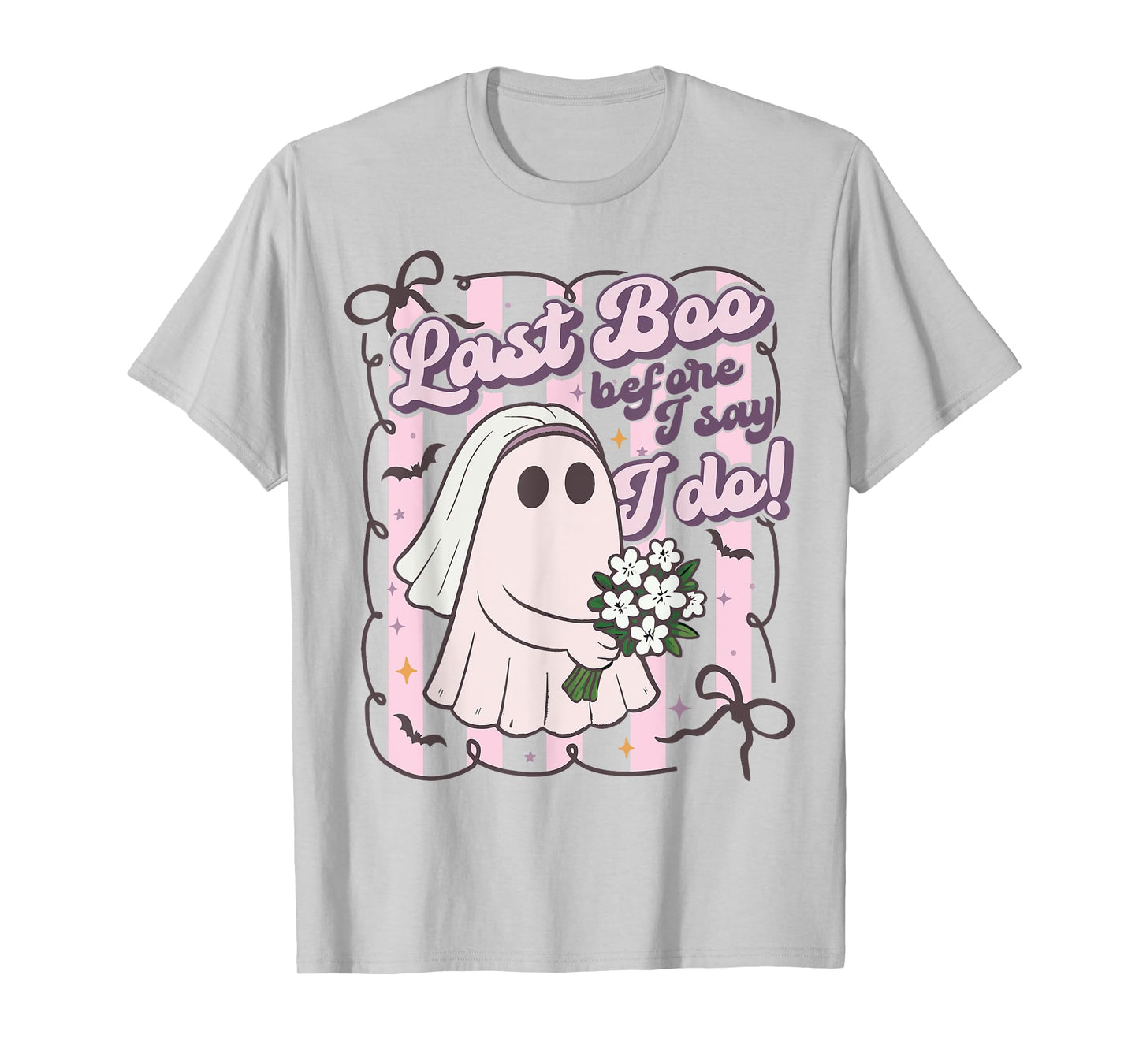 Last Boo Before I Say I Do Bride Ghost Halloween Bach Party T-Shirt