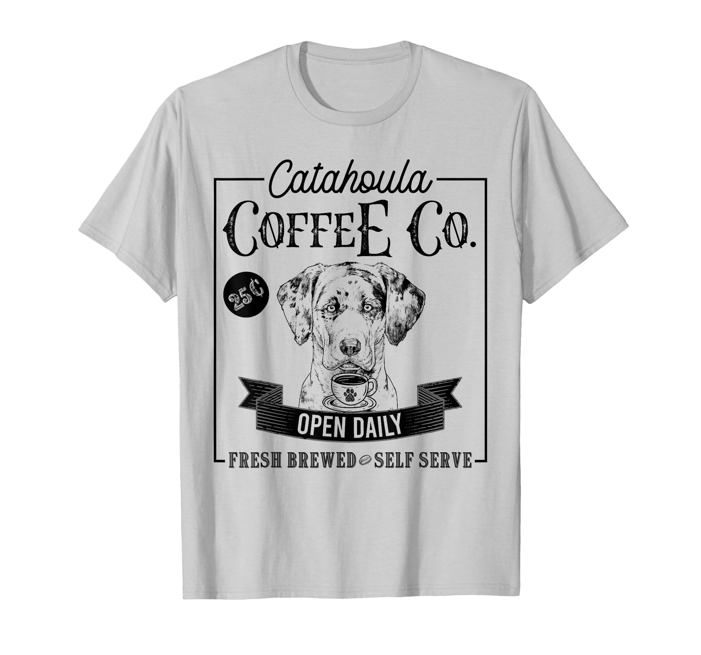Retro Catahoula Leopard Dog Coffee Funny Dog Coffee Lover T-Shirt