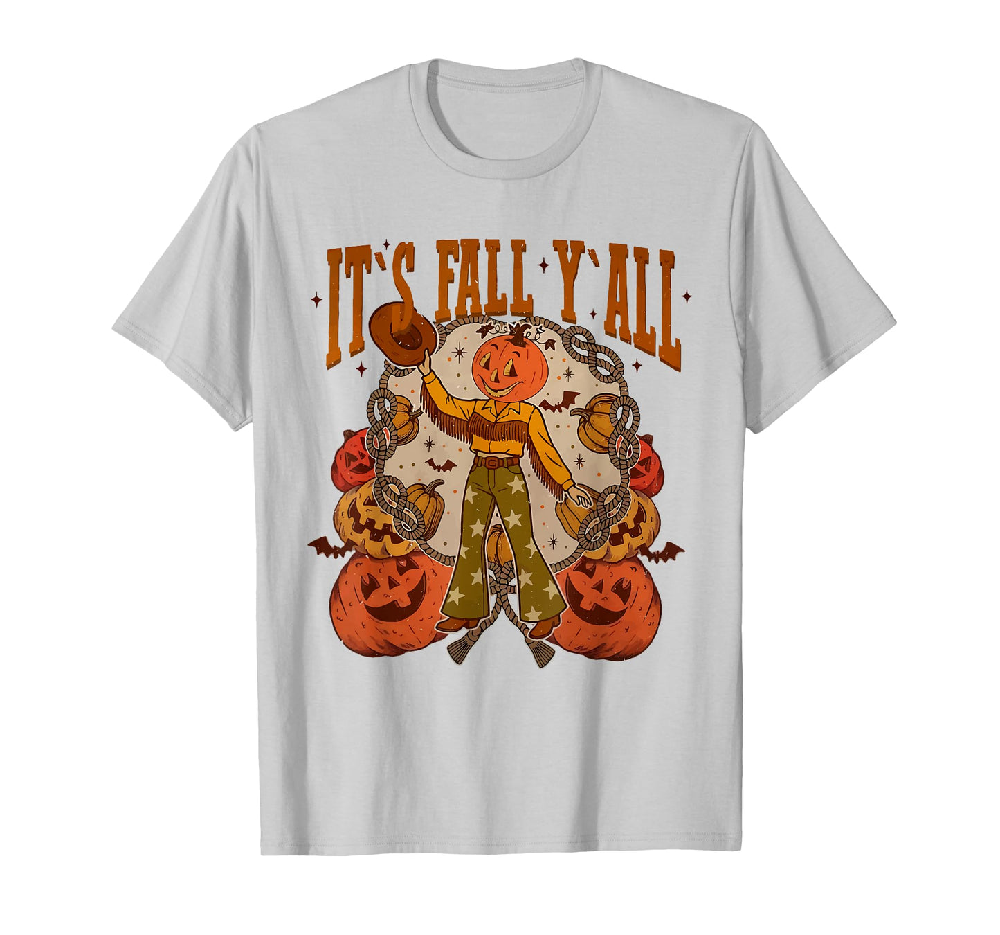 Vintage Funny Halloween Autumn Cute It's Fall Y'all Pumpkins T-Shirt