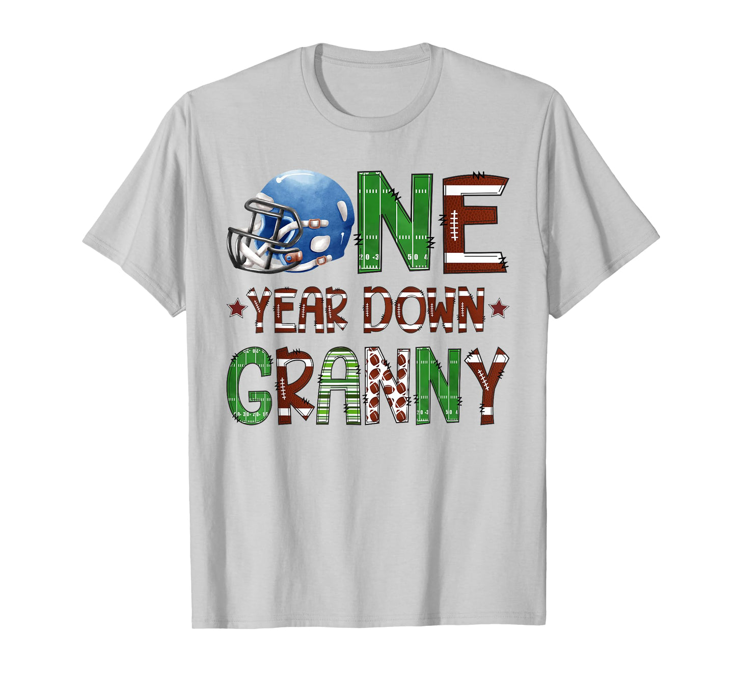 Granny Of The 1 Year Old Football 1St Year Down Birthday Boy T-Shirt