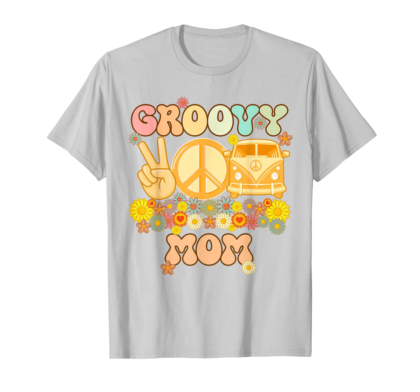 Groovy Mom Retro Matching Family Baby Shower Mother's Day T-Shirt