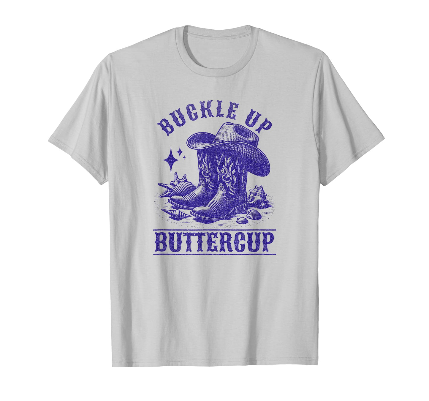 Cowgirl Country Buckle Up Buttercup Girls Women T-Shirt