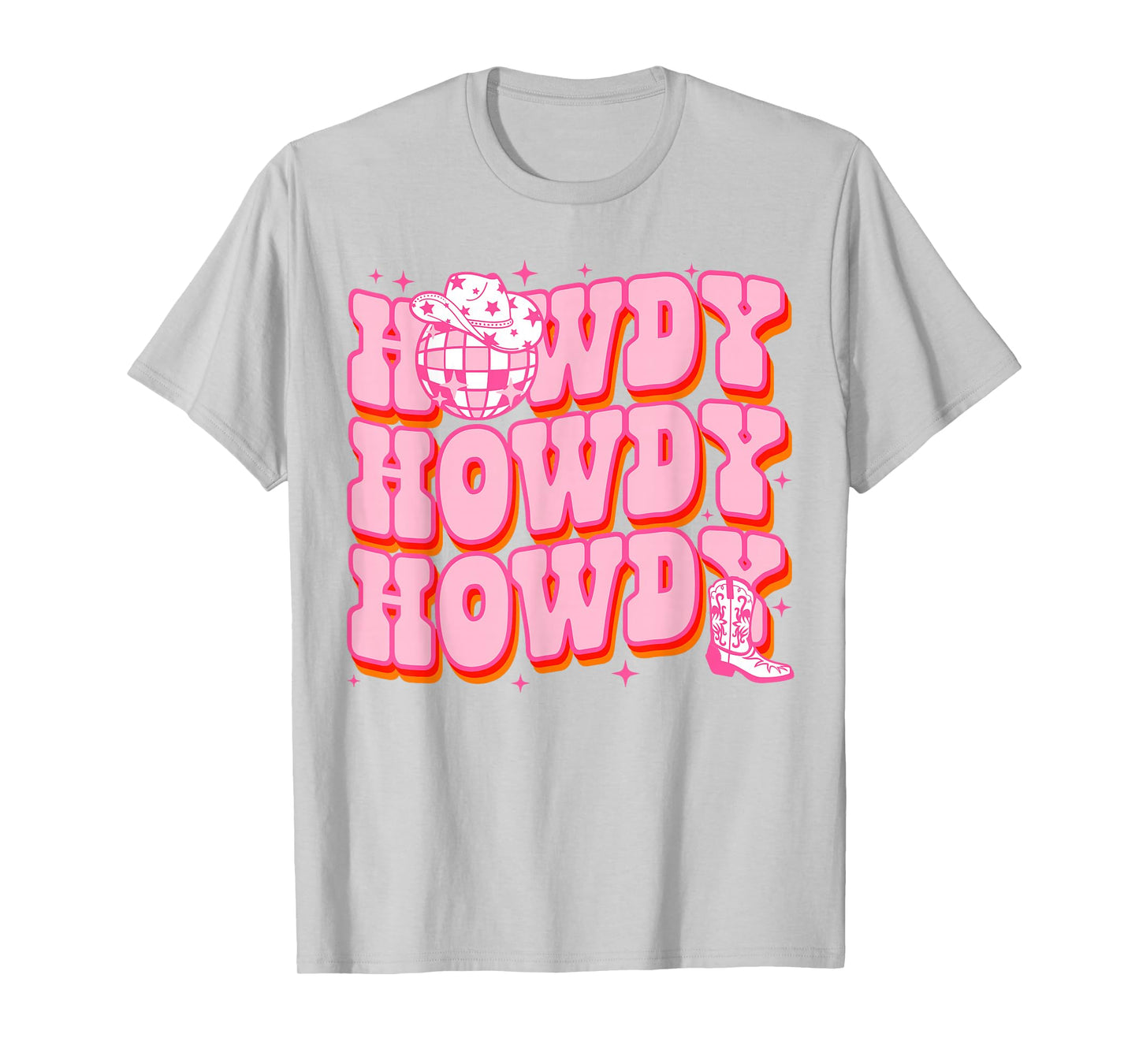 Howdy Southern Western Girl Country Rodeo Pink Disco Cowgirl T-Shirt