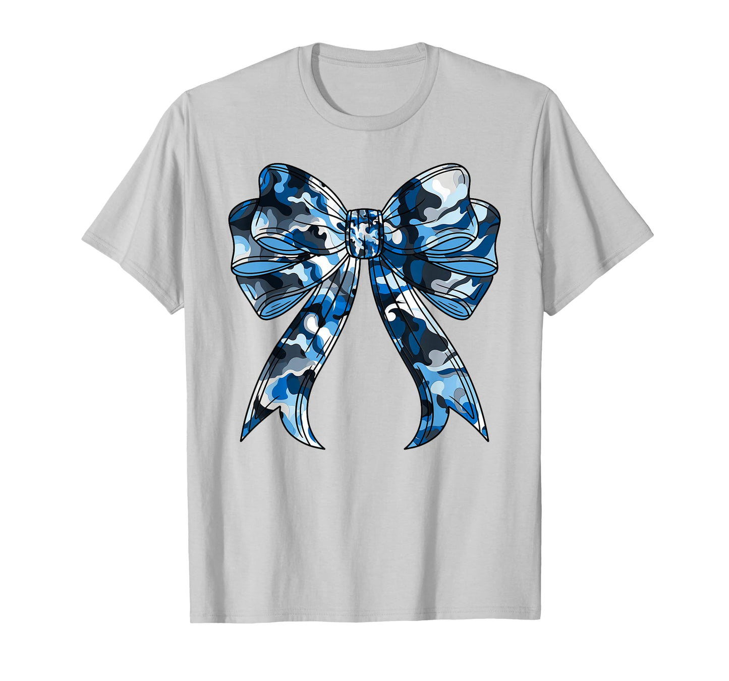 Blue Camouflage Camo Coquette Bow Hunting for Women Girls T-Shirt