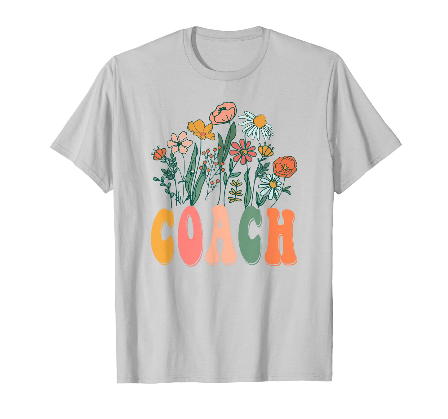 Retro Groovy Floral Coach Wildflower Tees for Women T-Shirt