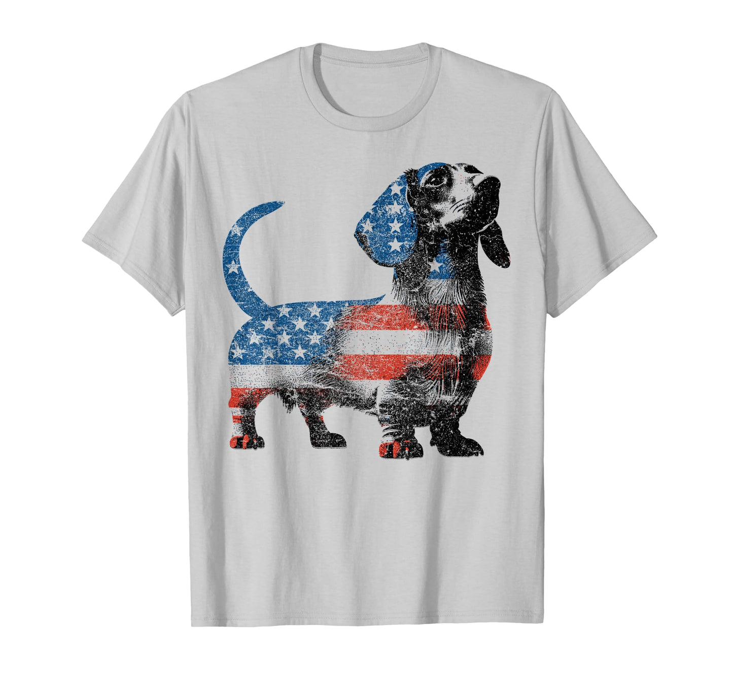Patriotic Dachshund Dog Lovers American Flag 4th of July Women Men T-Shirt