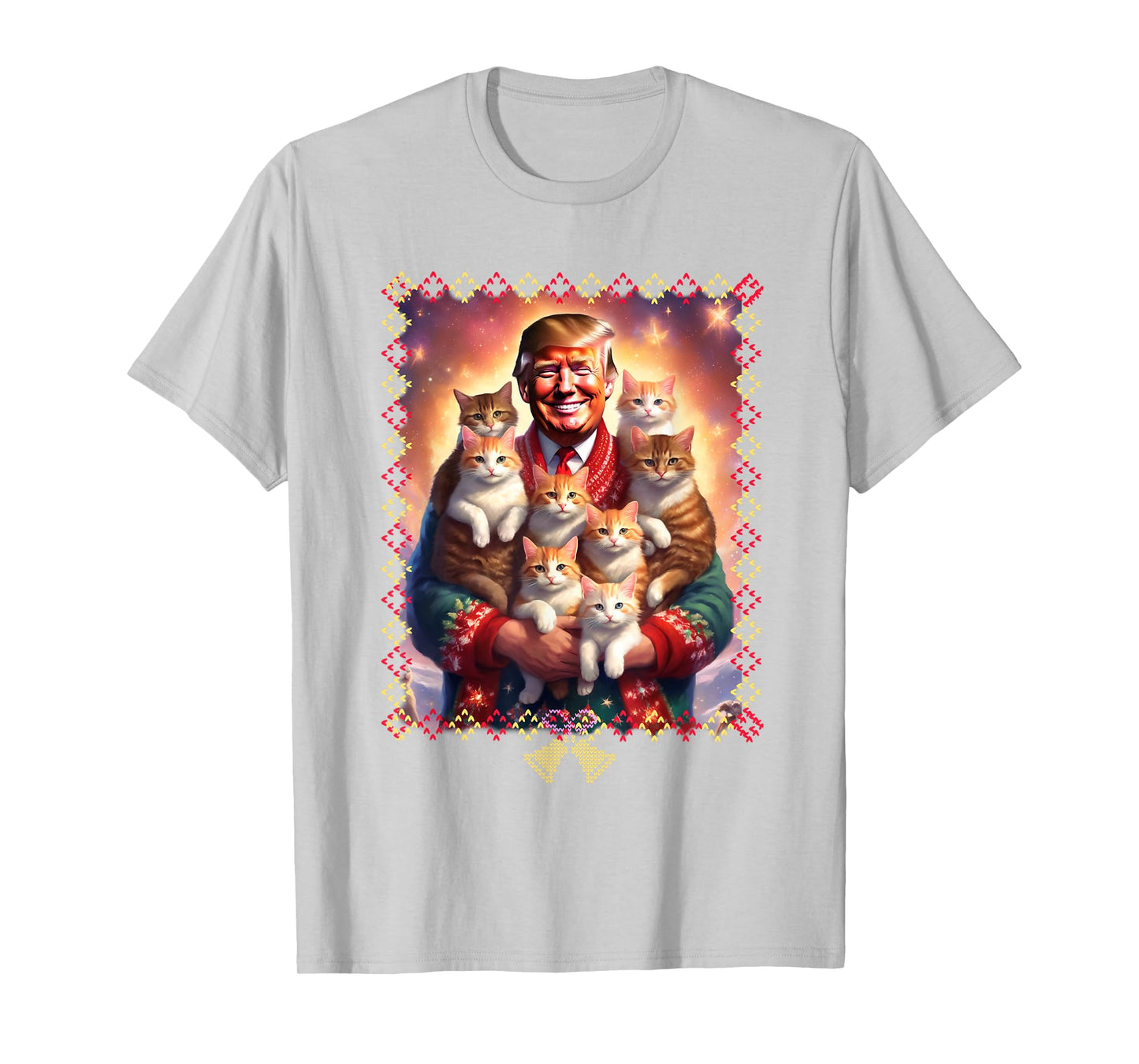 Funny Cat Lover Christmas Sweater Trump Christmas T-Shirt for Men Women