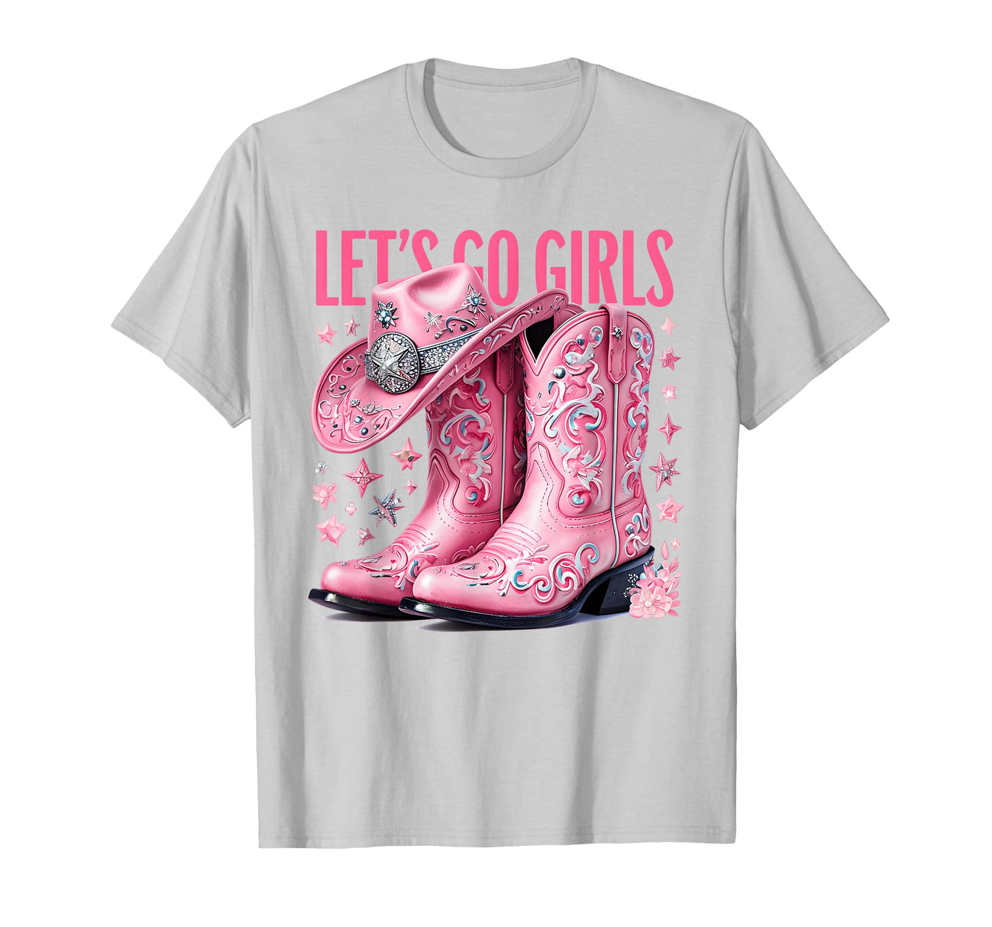 Lets Go Girls Coquette Western Country Graphic Cowgirl T-Shirt