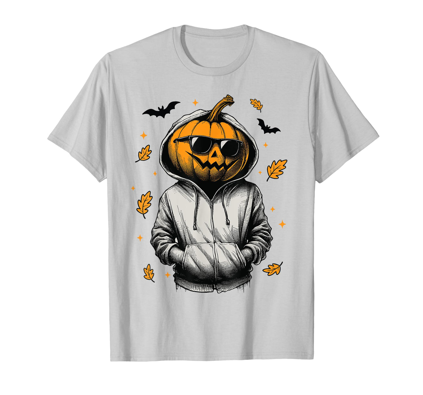 Pumpkin Face With Sunglasses Cool Halloween Boys Men Kids T-Shirt