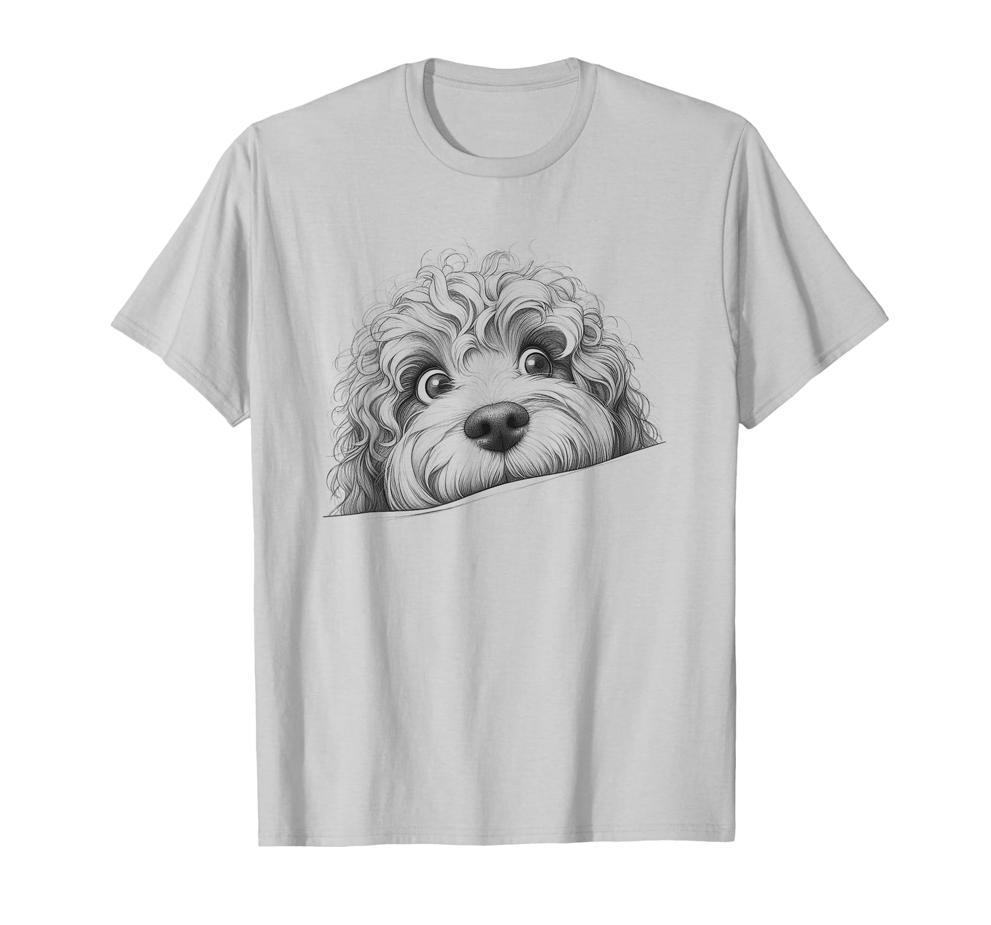 Funny Cockapoo Peeking Dog Design T-Shirt