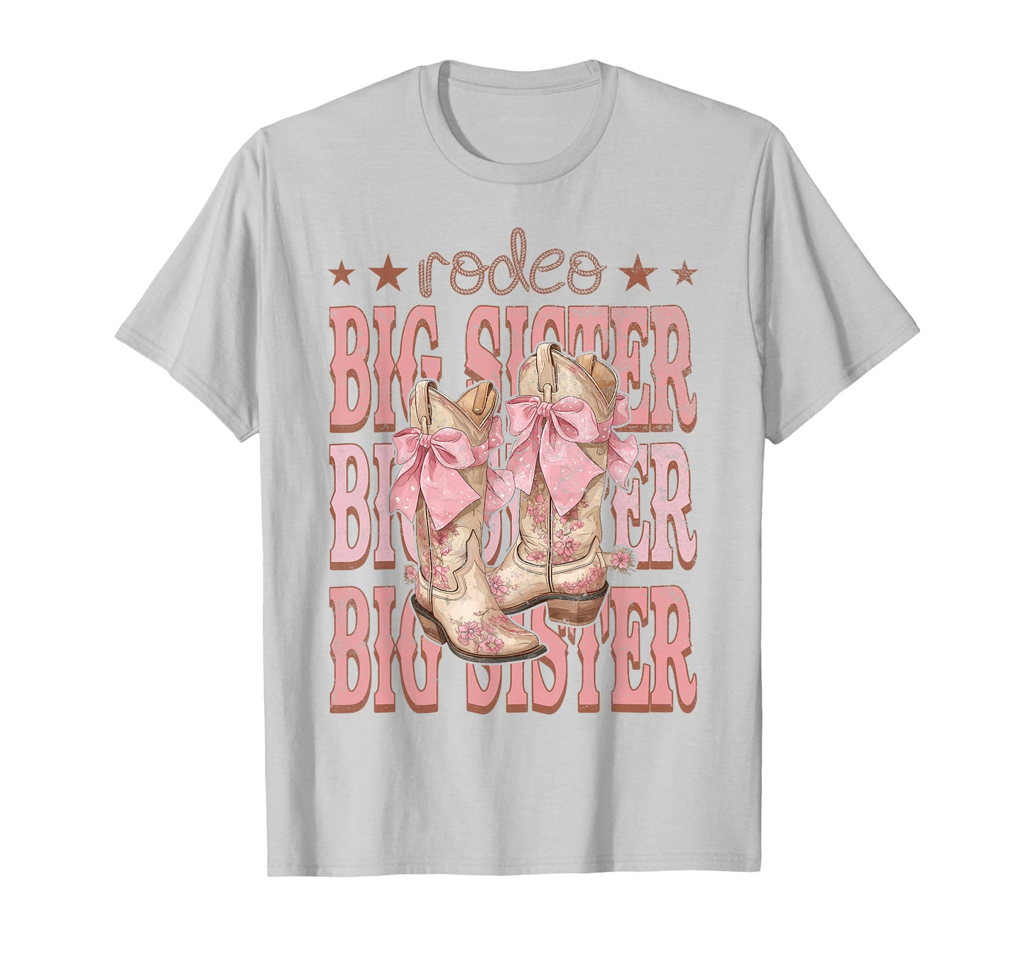 Rodeo Big Sister Pink Boots Coquette Cow-Girl Birthday Party T-Shirt