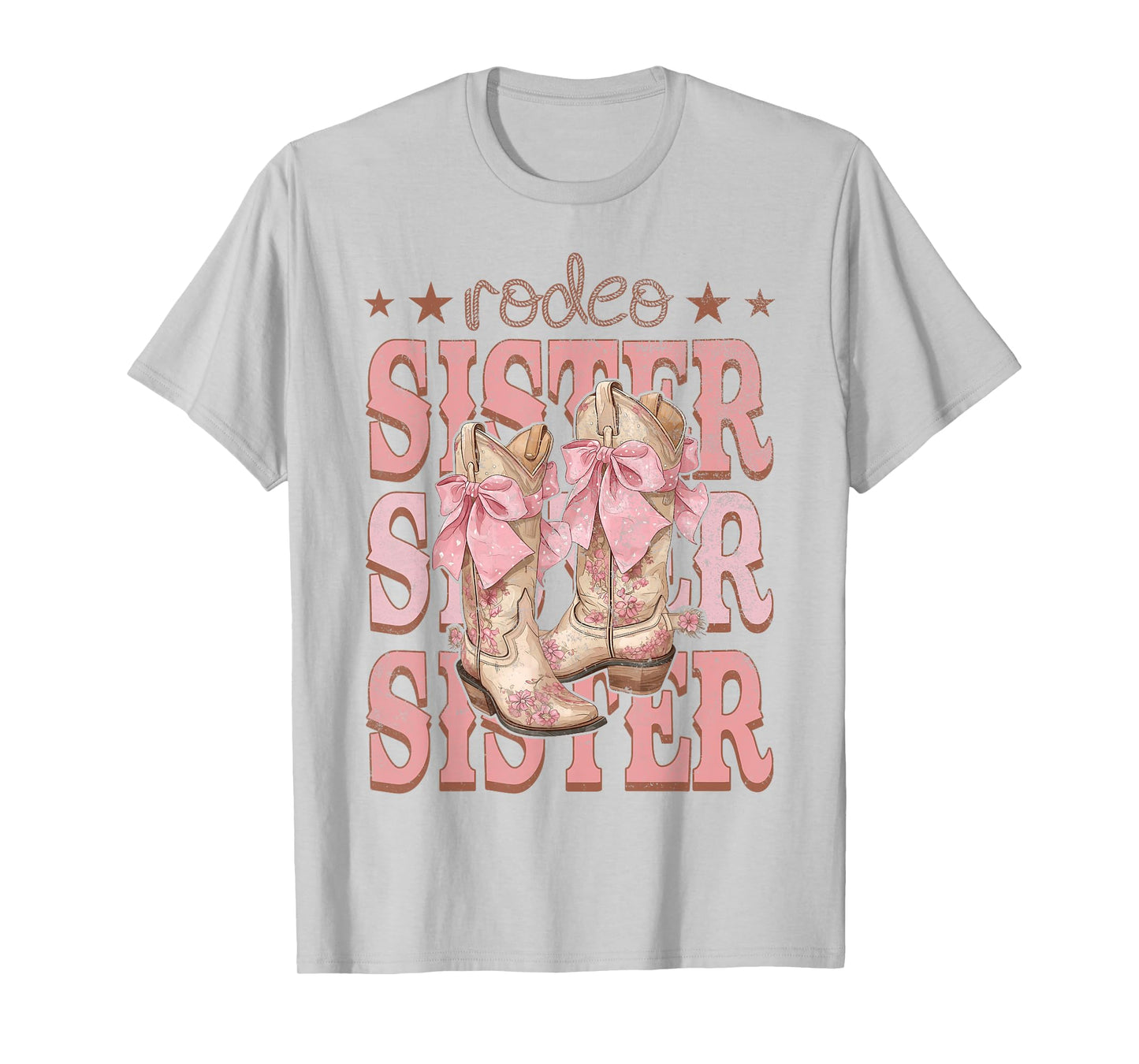 Rodeo Sister Pink Boots Coquette Cow-Girl Birthday Party T-Shirt