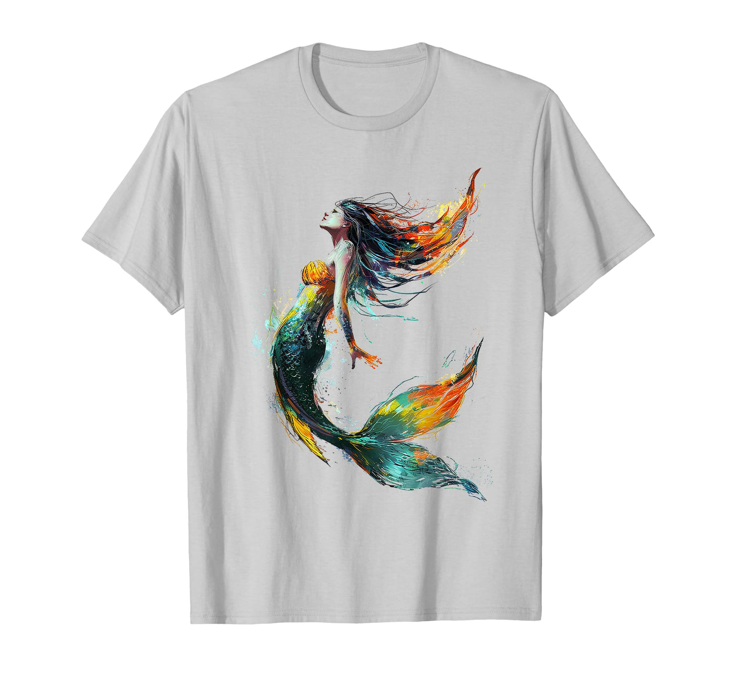 Mermaid Abstract Graphic Painting Art Women Mermaid T-Shirt