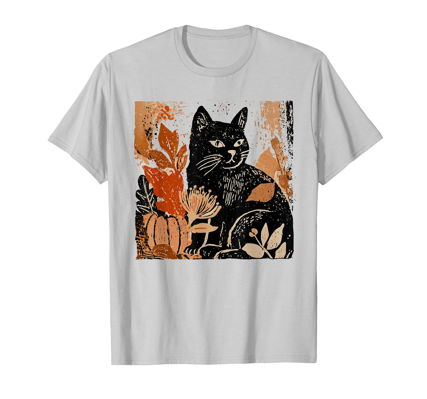 Retro Black Cat Pumpkin Fall Cute Halloween Cat Autumn T-Shirt