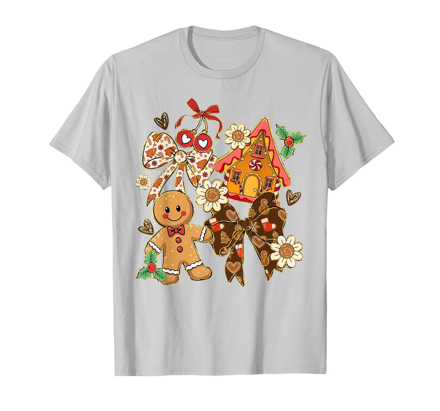 Cute Gingerbread Christmas Preppy Coquette Holiday Women Kid T-Shirt