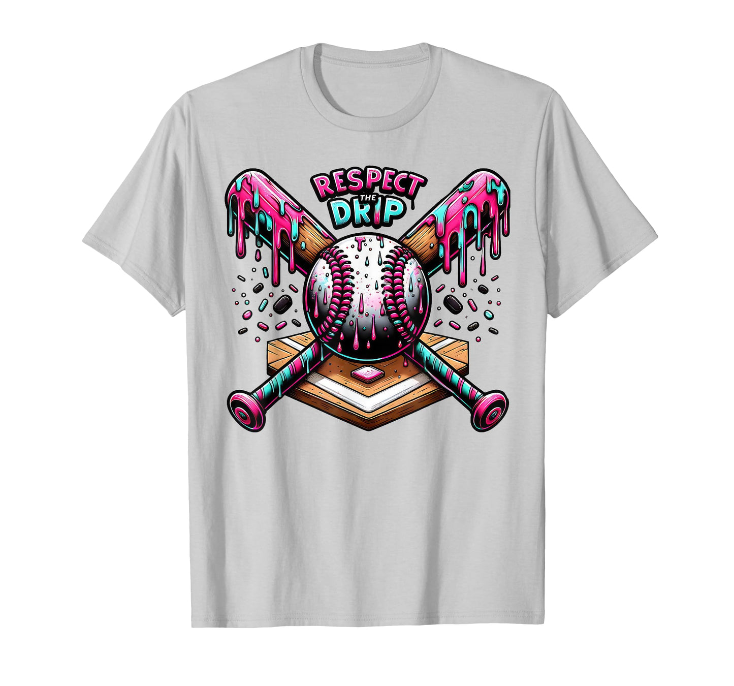 Baseball Drip For Boys Ice Cream Drip Youth Boys Baseball T-Shirt