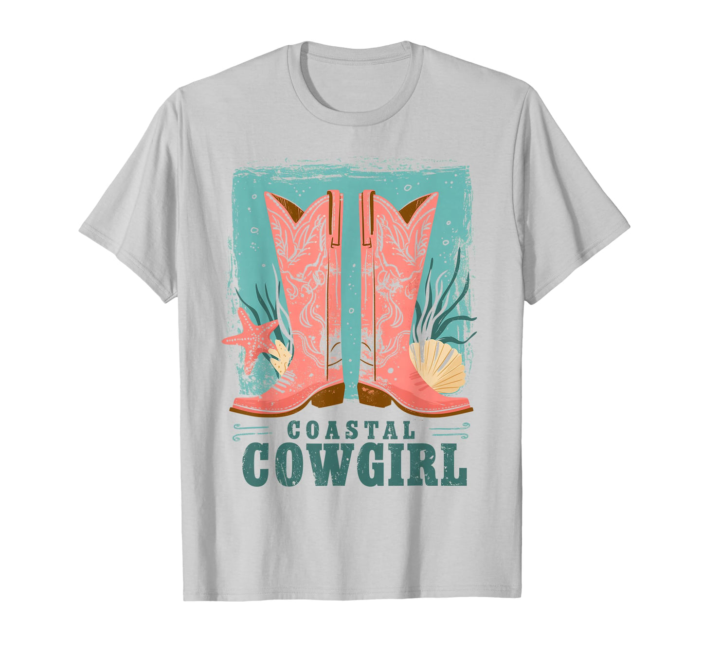 Coastal Cowgirl | Western Country Beach Surfer Girl Cowboy T-Shirt