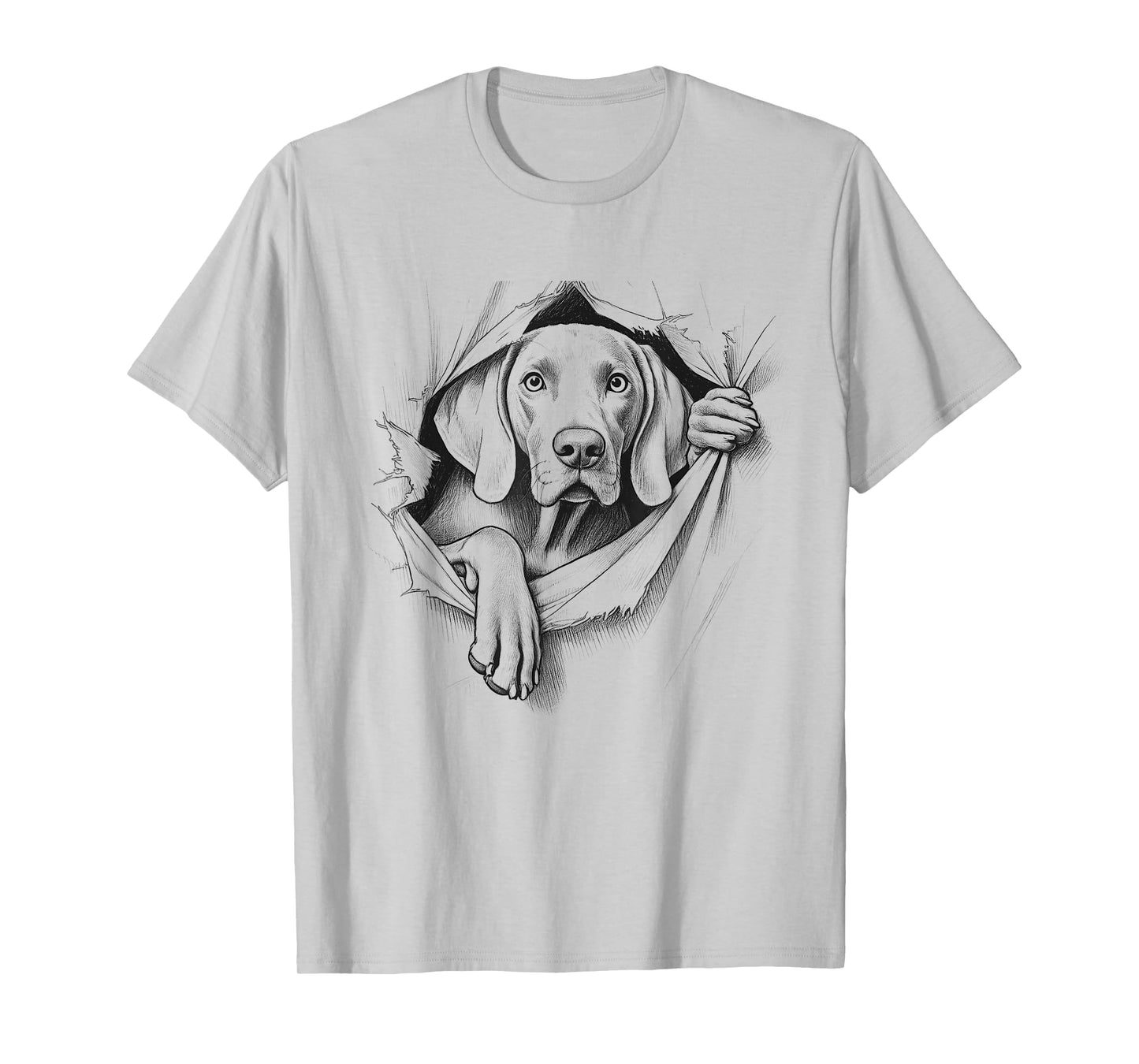 Funny Weimaraner Peeking Design For Dog Owner T-Shirt