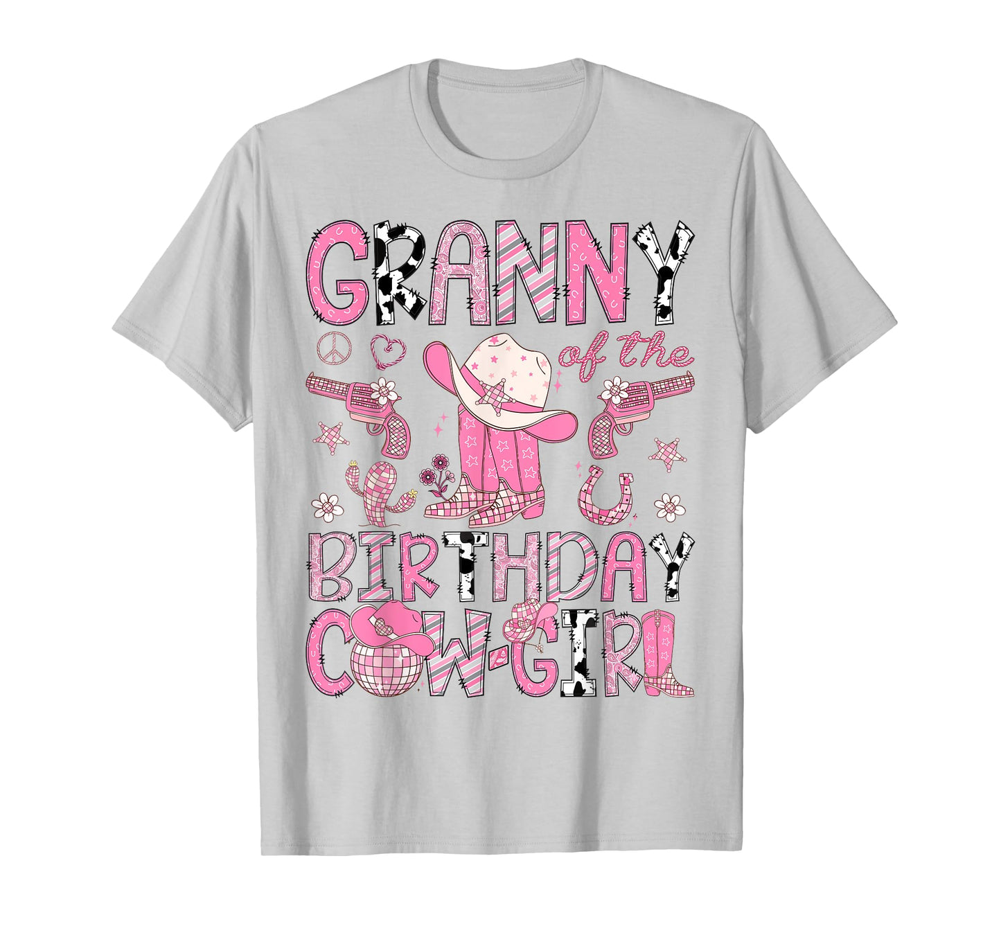 Granny Of The Birthday CowGirl Pink Rodeo Western T-Shirt