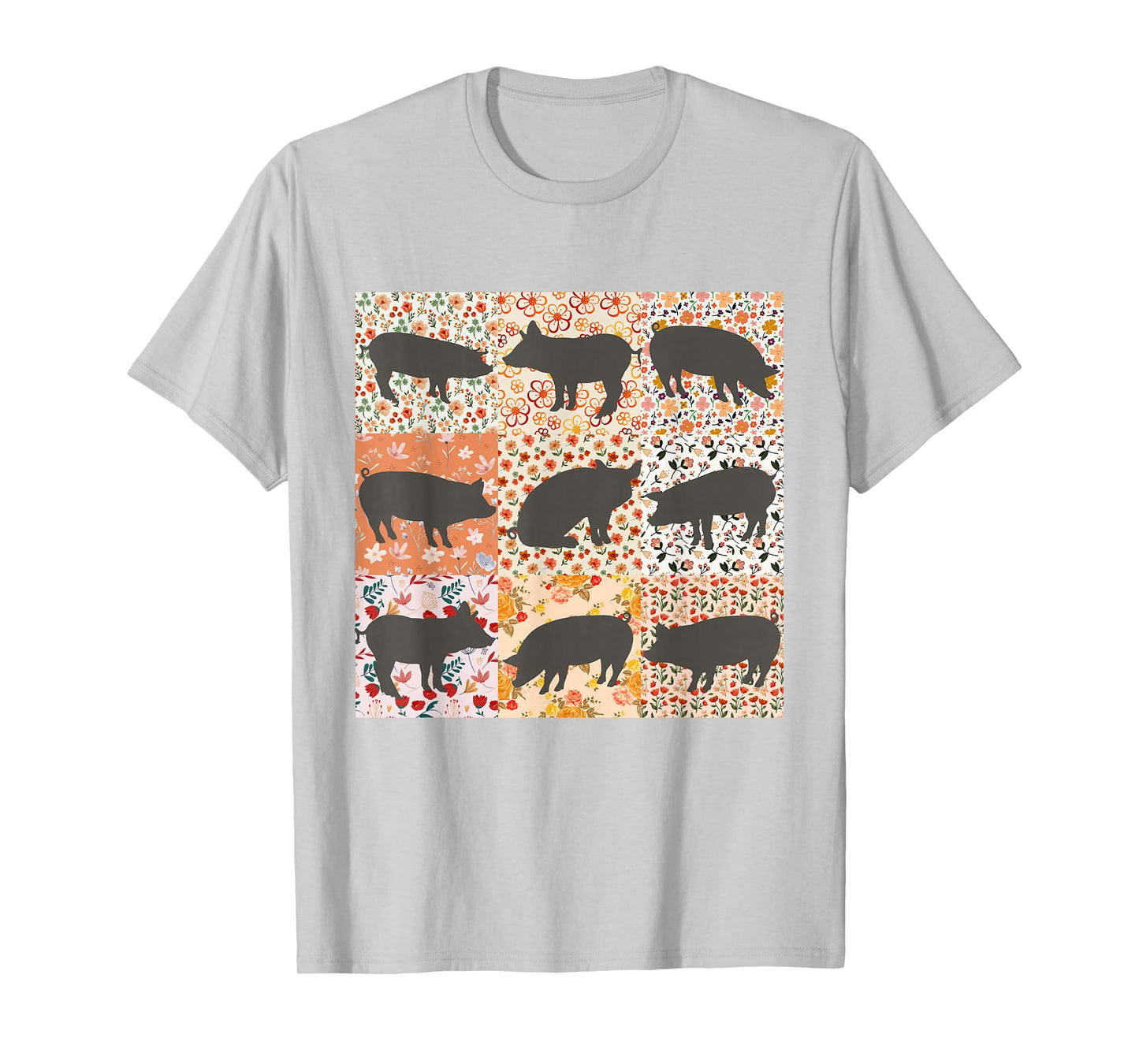 Pig Mom Pig Lover Show Mom Farm Life Farmer Floral Boho Pig T-Shirt