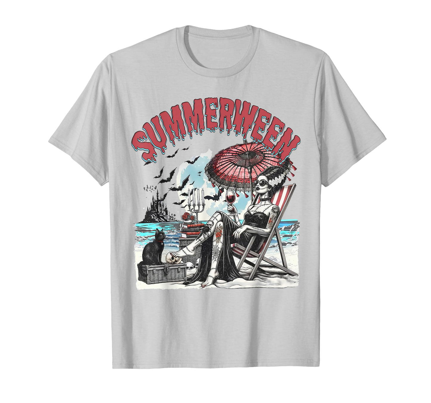 Horror Character Summerween Halloween Vintage Beach T-Shirt