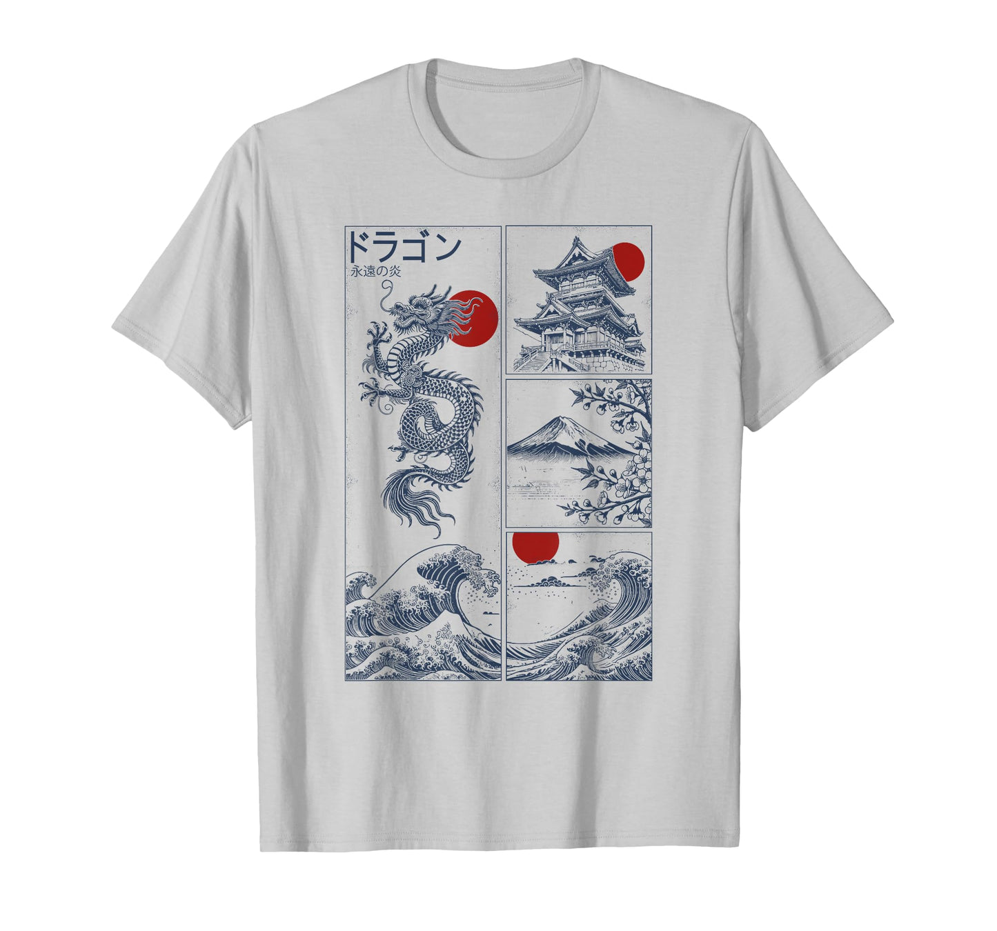 Japanese Dragon Kanji Vintage Tattoo Style T-Shirt