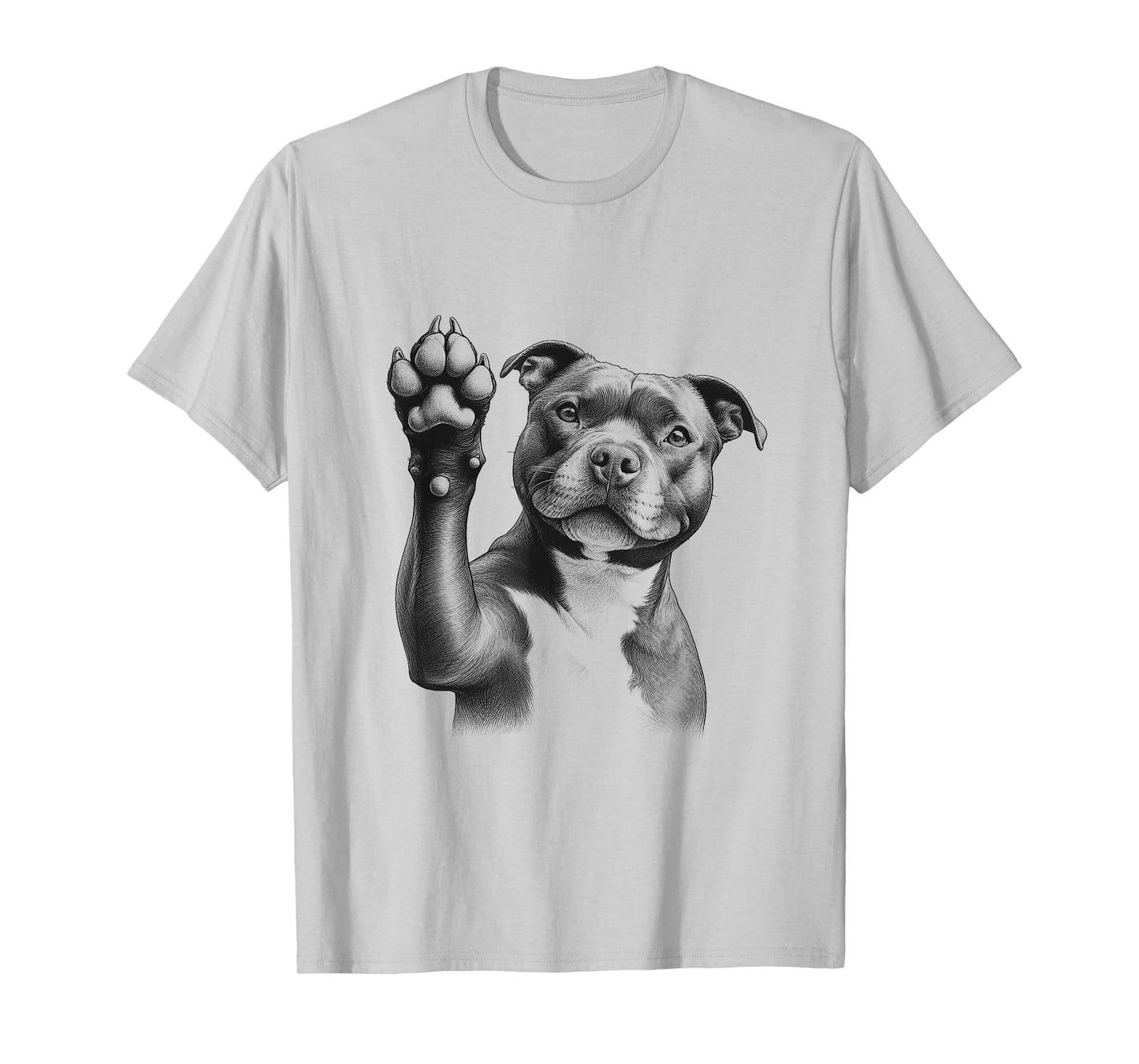 Cute Staffordshire Bull Terrier Staffy Dog Paw Design T-Shirt