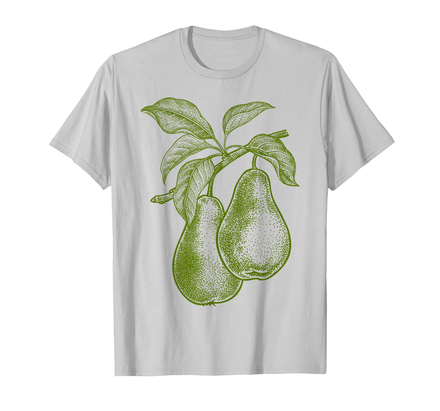 Big Fruit Mono Farblinie Birne Pear Green Fruit Retro Vintage Line Graphic - Pear T-Shirt
