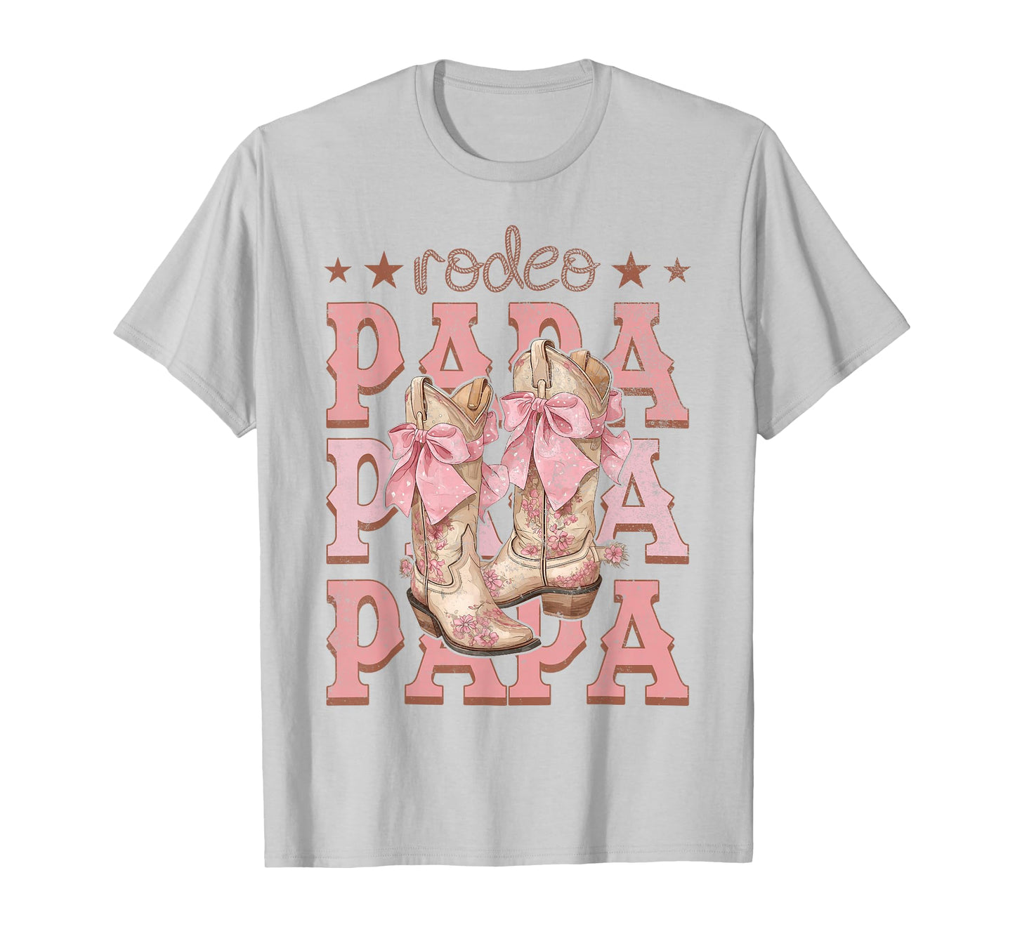 Rodeo Papa Pink Boots Coquette Cow-Girl Birthday Party T-Shirt