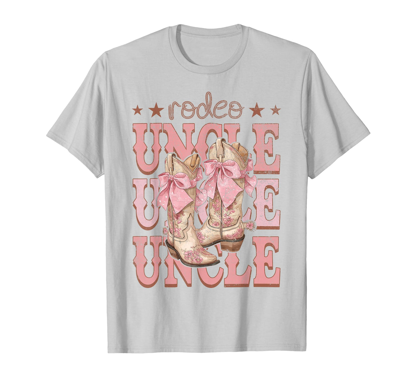 Rodeo Uncle Pink Boots Coquette Cow-Girl Birthday Party T-Shirt