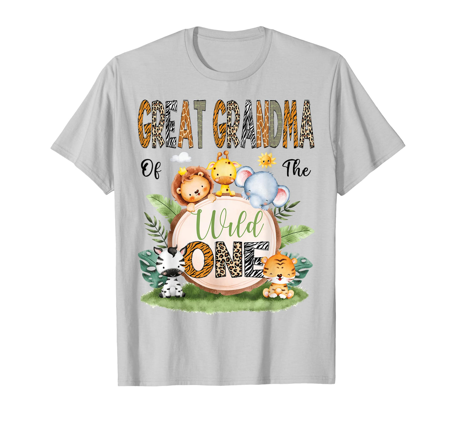 Great Grandma Of The Wild One Safari Jungle 1St Birthday T-Shirt