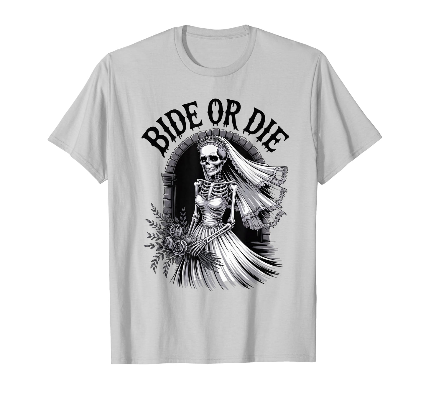 Bride Or Die Bachelorette Goth Bridal Party Skeleton T-Shirt