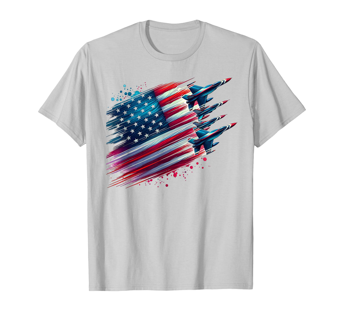 Flying Jets American Flag USA Patriotic 4th of July T-Shirt
