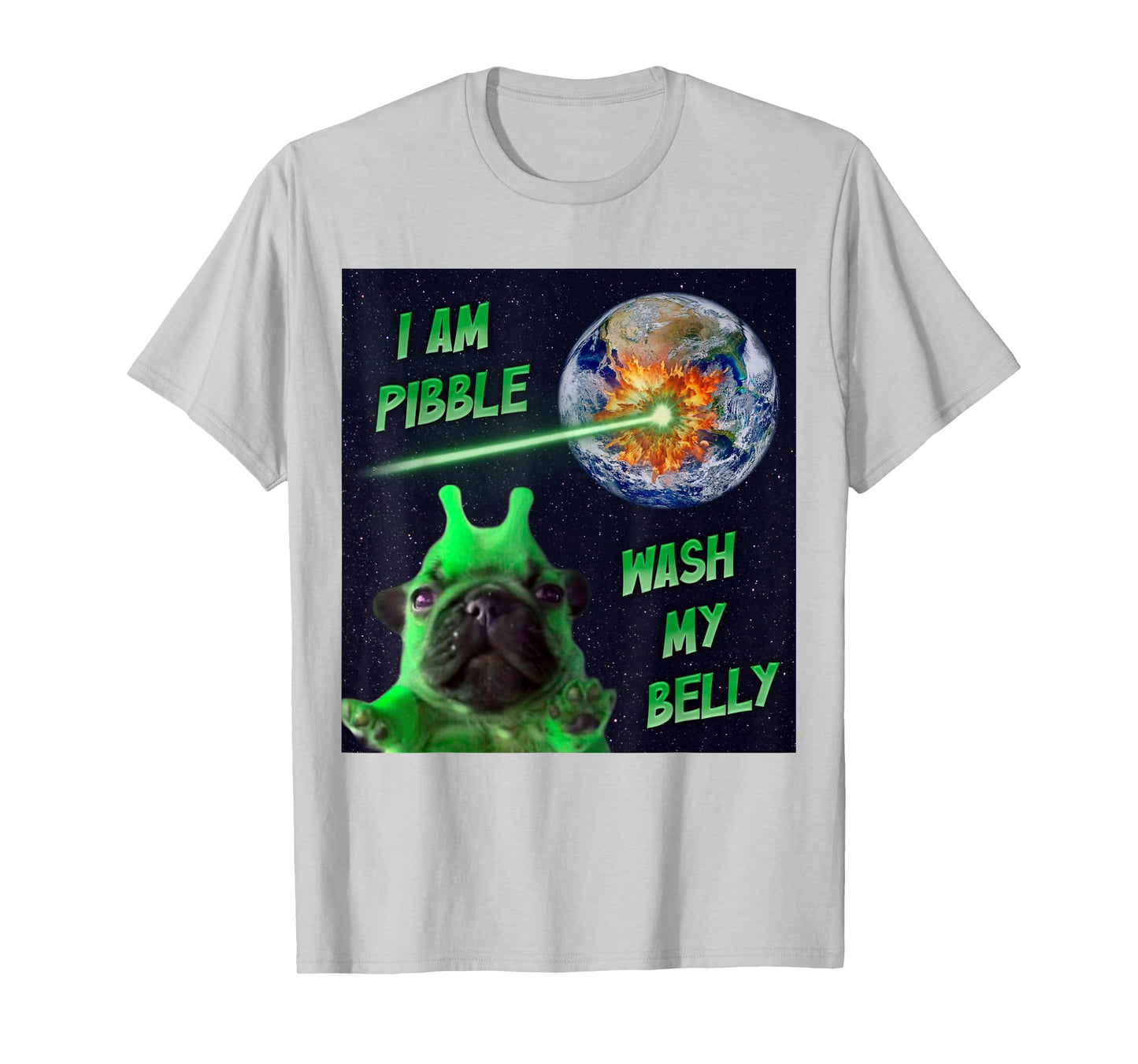 Meme Bulldog I Am Pibble Wash My Belly Funny Dog T-Shirt
