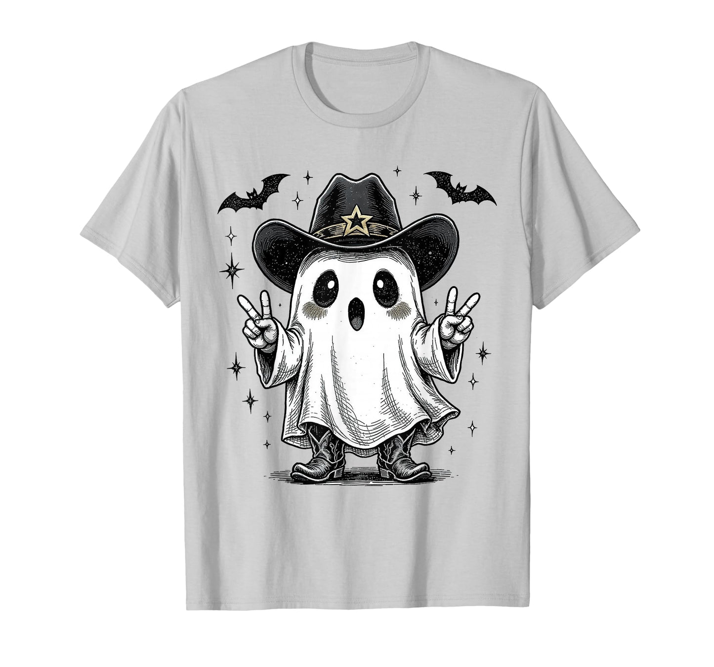 Howdy Boo Ghost Halloween Country Western Cowboy Cowgirl T-Shirt