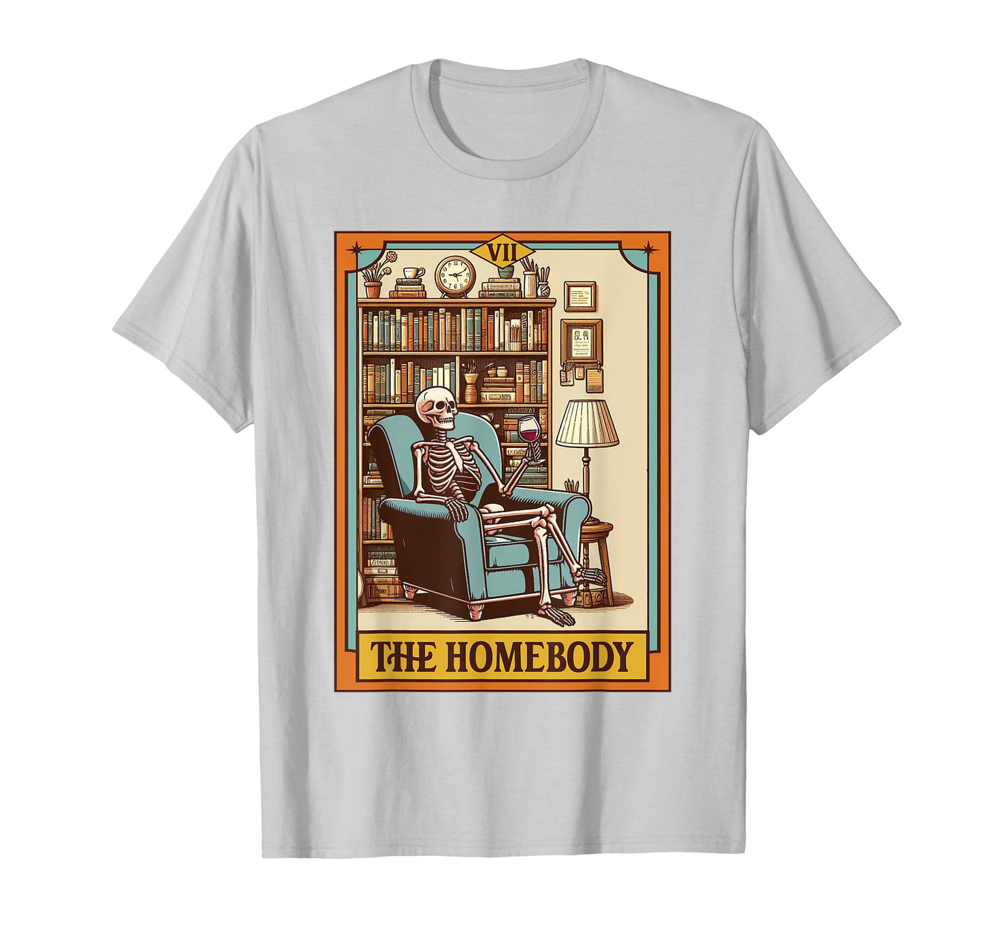 Introvert Homebody Awkward Skeleton The Homebody Tarot Card T-Shirt
