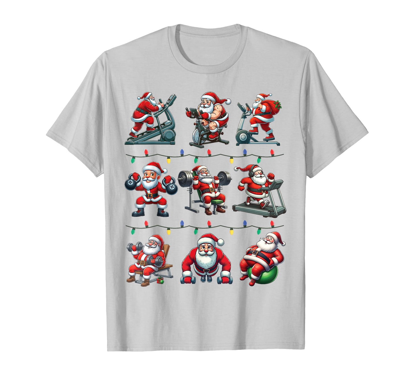 Santa Fitness Collection Gym Workout Weightlifting Christmas T-Shirt