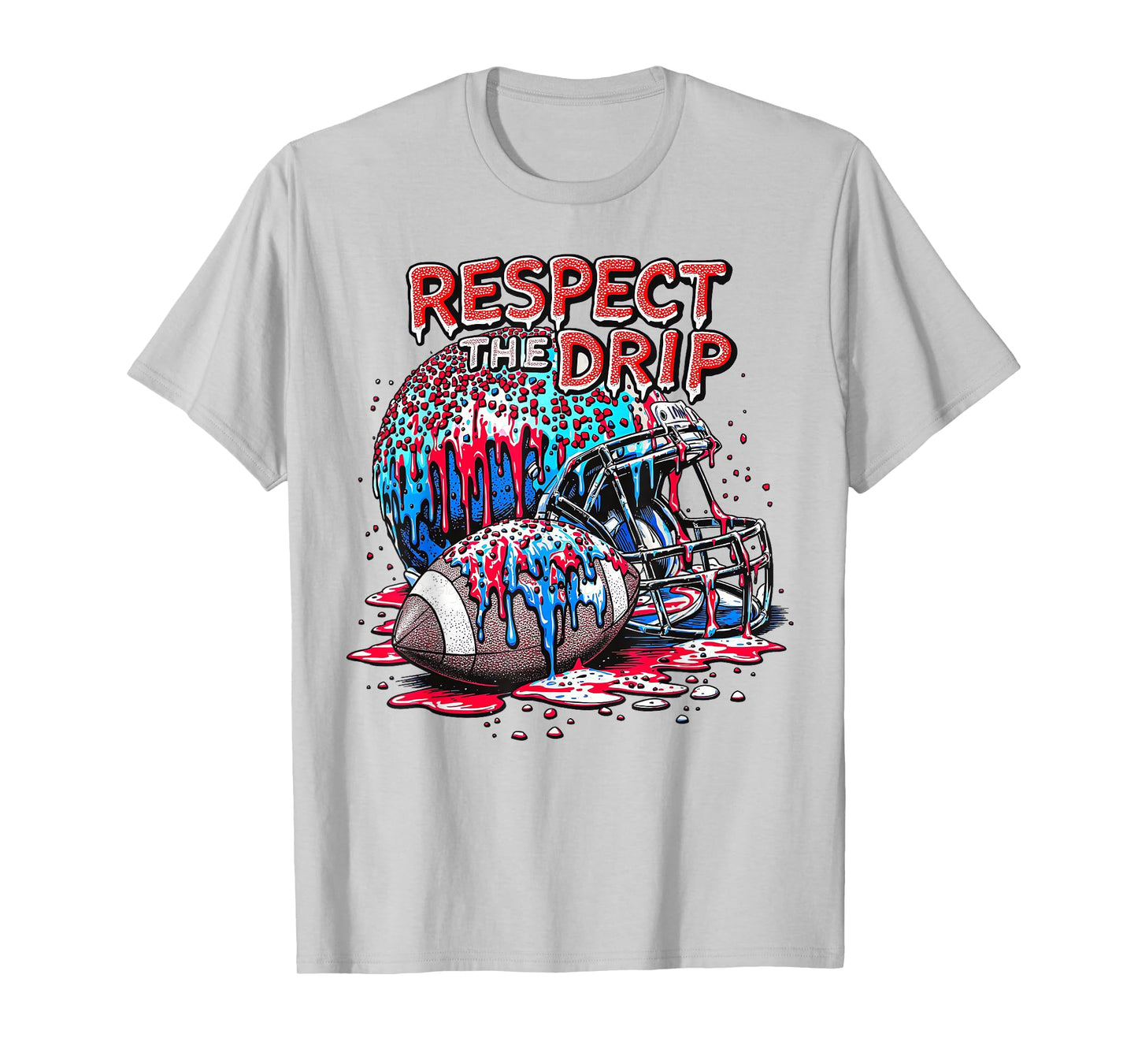 Football Drip for Boys Ice Cream Respect The Drip Football T-Shirt