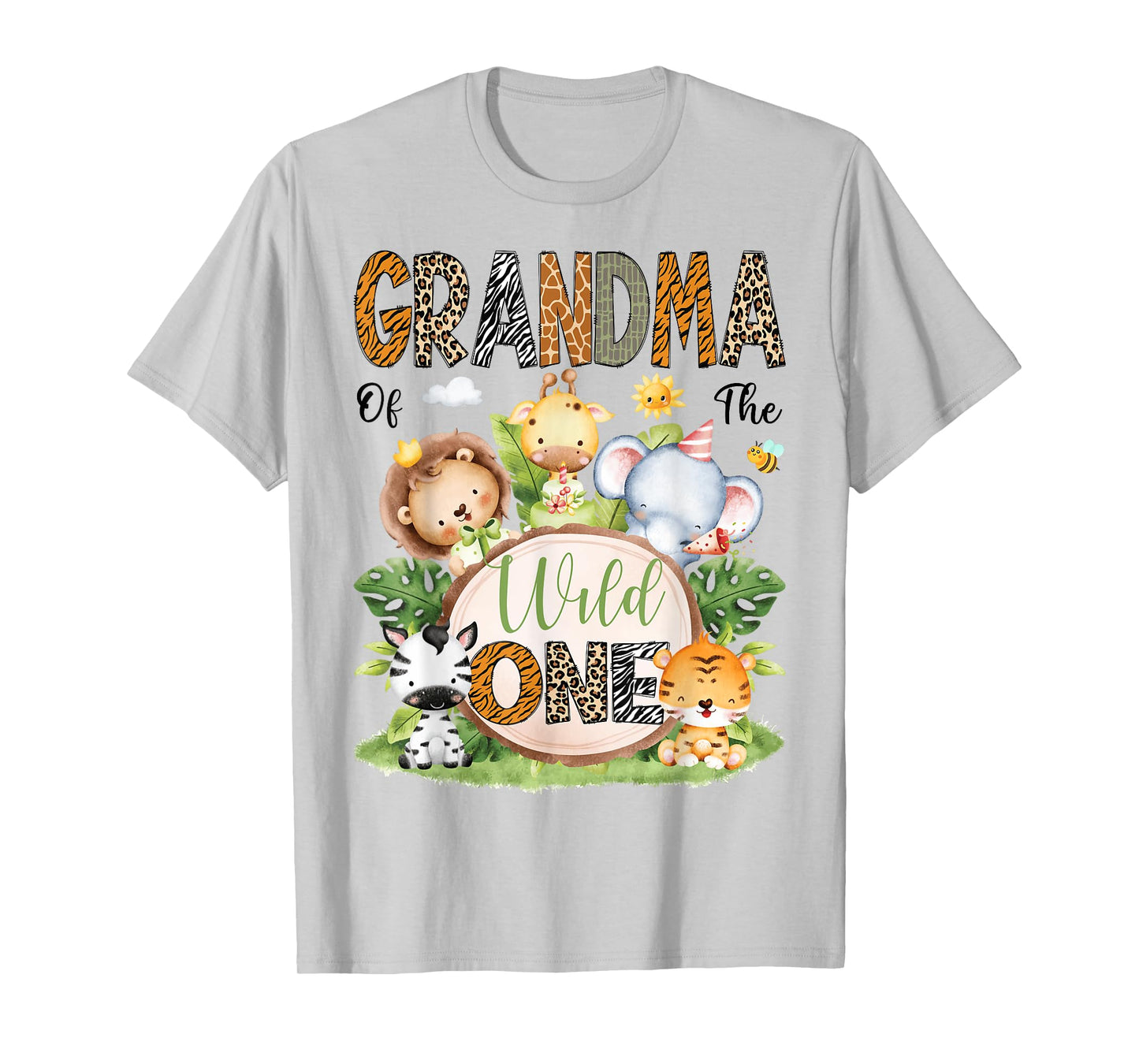 Grandma Of The Wild One Safari Jungle 1St Birthday Kids T-Shirt