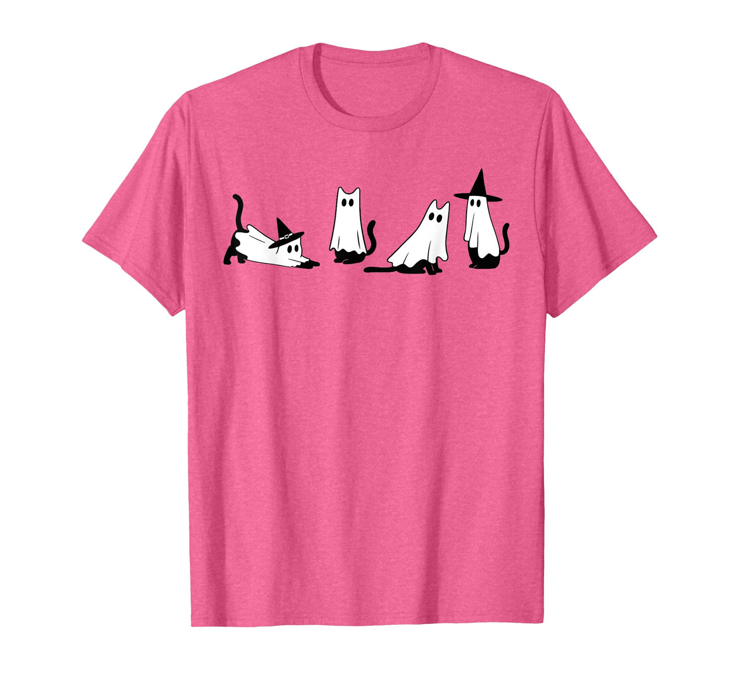 Black Cat Ghost Witch Halloween Costume Men Women Cat Lover T-Shirt