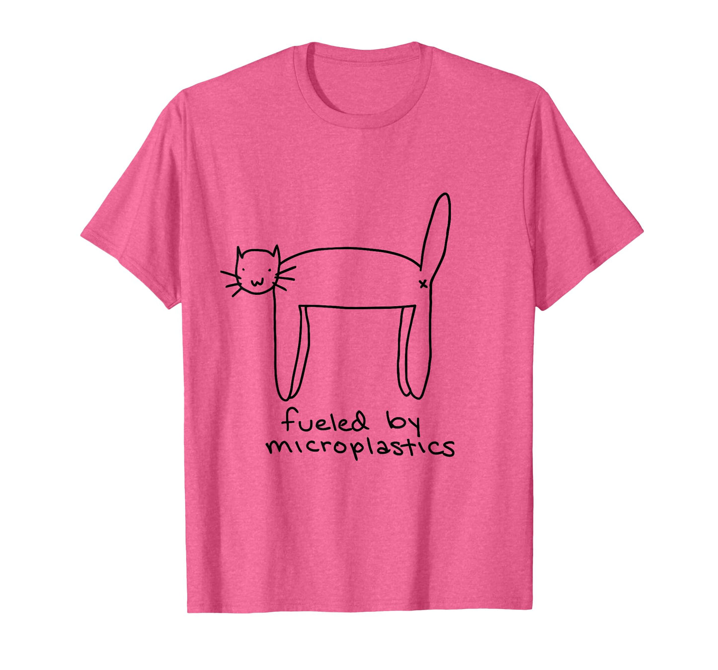 Funny Fueled By Microplastics Cat T-Shirt