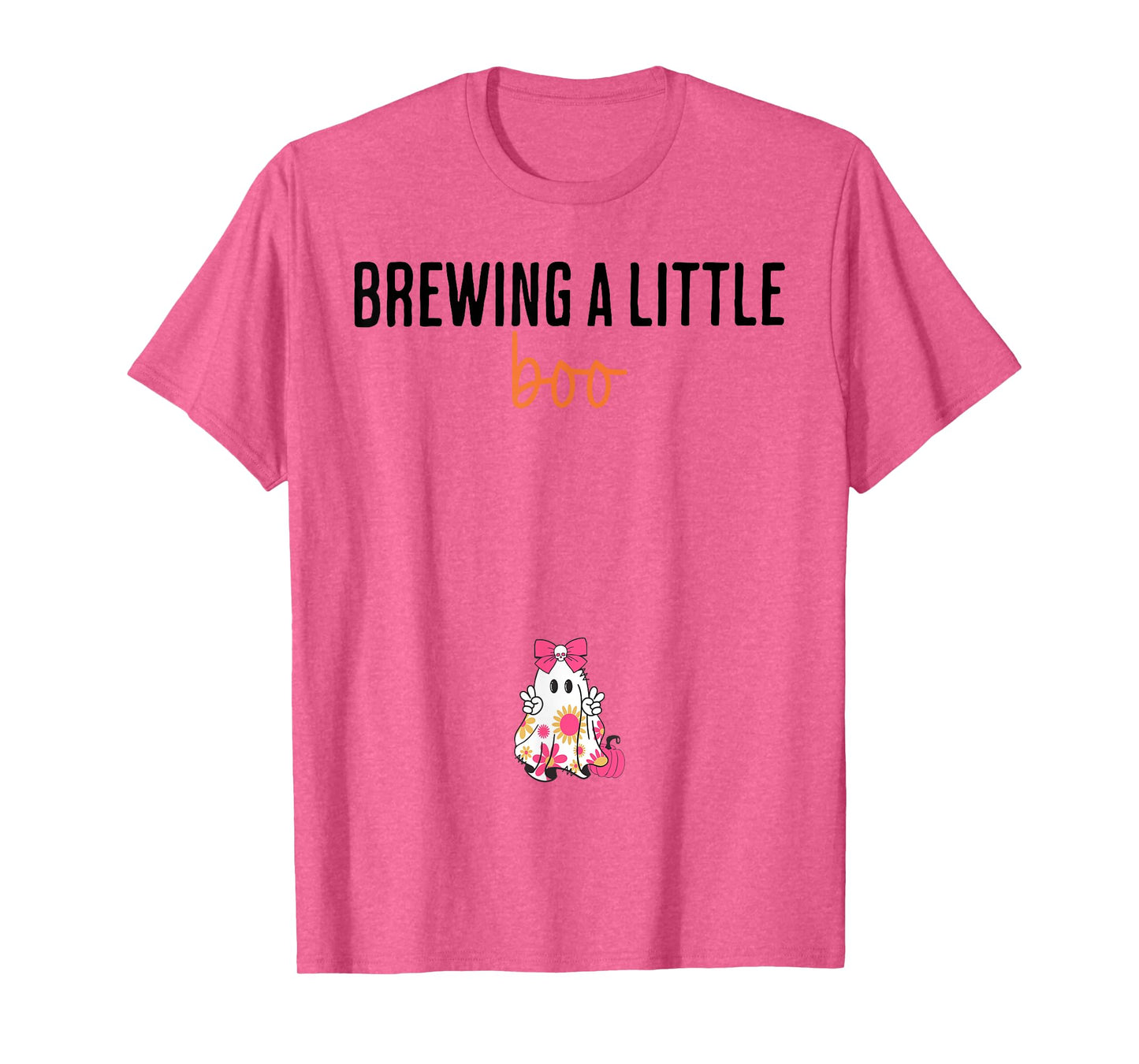 Brewing A Little Boo Funny Maternity Halloween Ghost T-Shirt