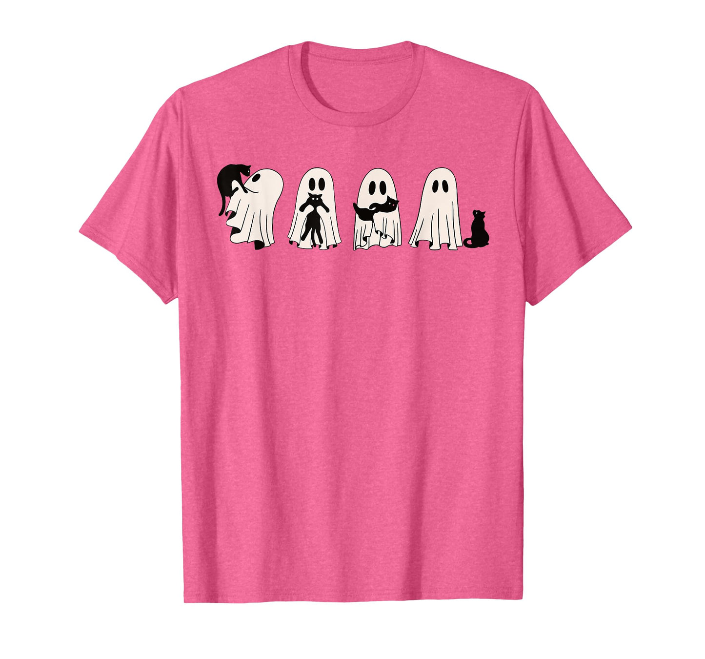Funny Ghost Black Cat Spooky Season Trick Or Treat Halloween T-Shirt