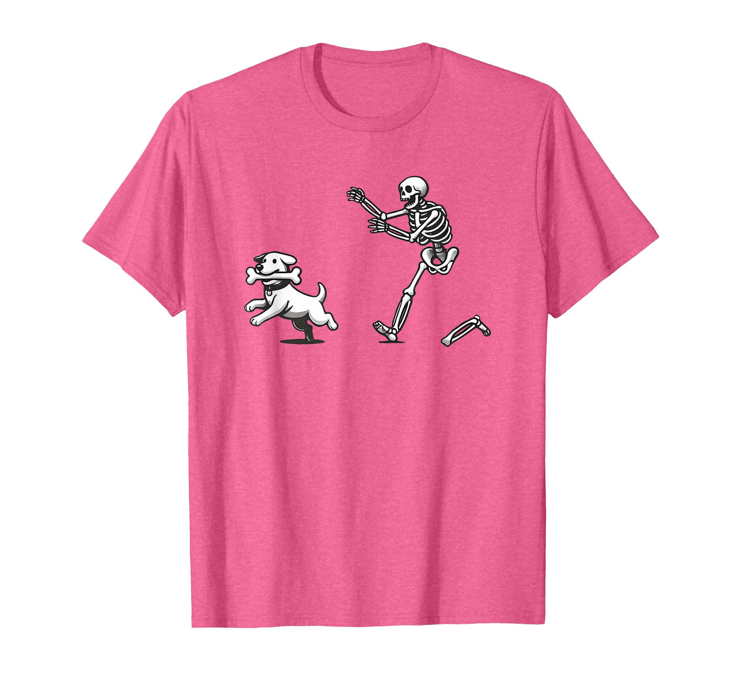 Halloween Dog, Funny Skeleton, Skeleton Chasing Dog T-Shirt for Men Women