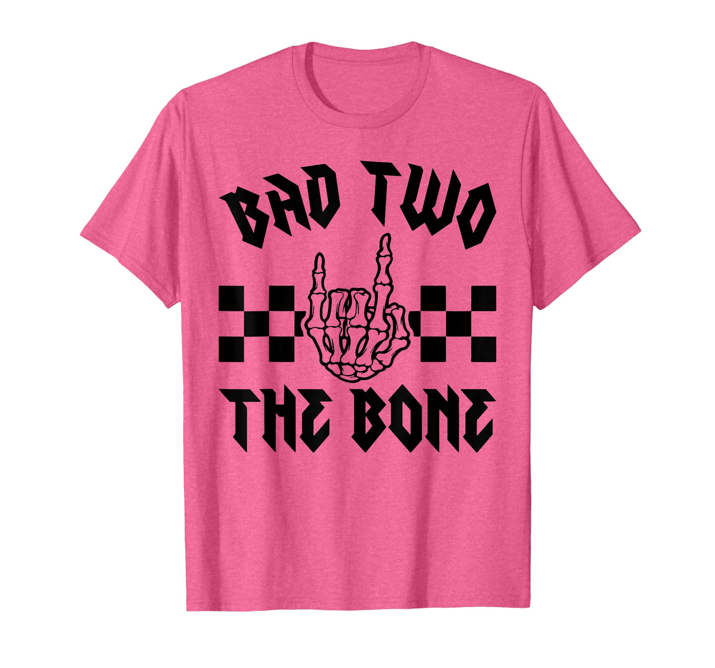 Bad Two the Bone Skeleton Rock Hand Birthday 2 Years Old T-Shirt